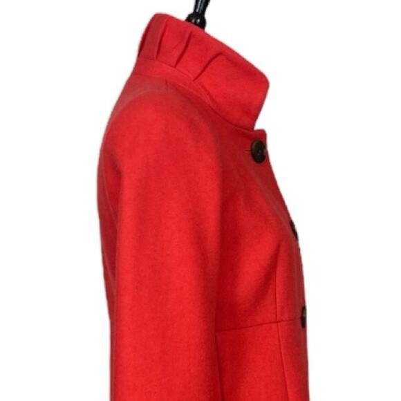 J.Crew Wool Blend Lady Day Coat High Collar A-line Coral Pink Women’s Size 2 - Picture 7 of 12